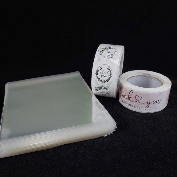 Thank you stickers and clear cello bags bundle for packaging - Picture 2 of 10